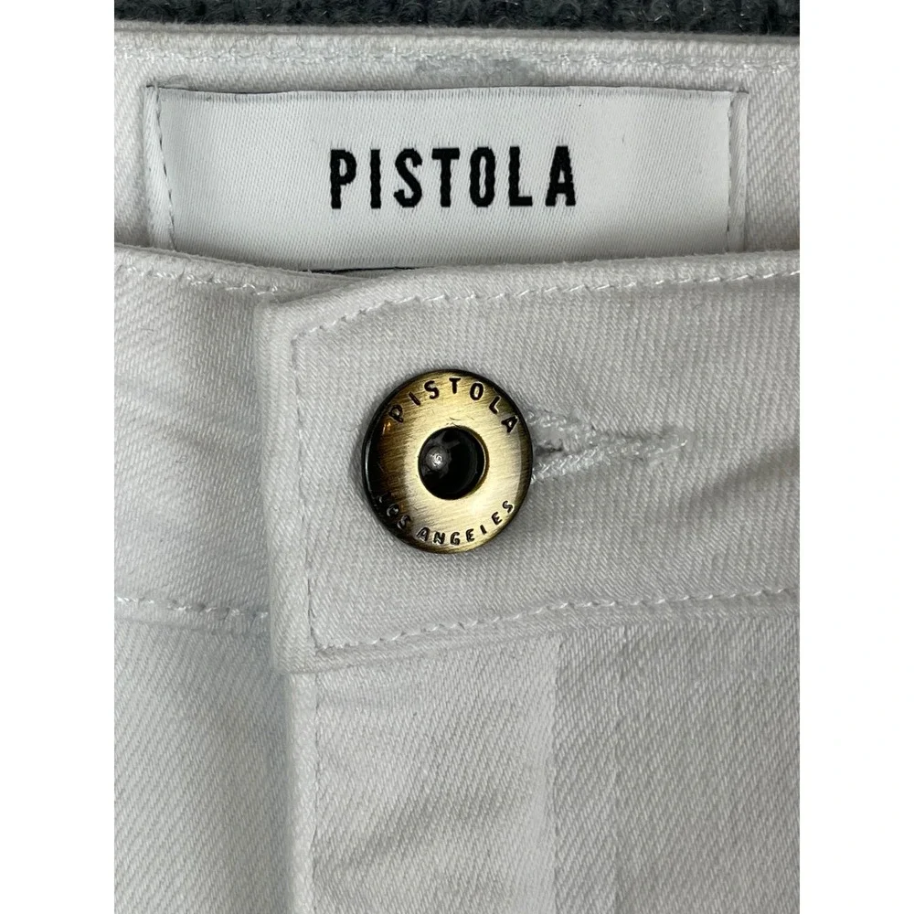 Pistola Skinny Jeans Women 29 White‎ Excellent Distressed Denim Pants